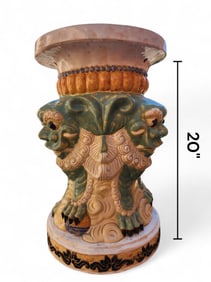 3 Face Foo Dog Garden Stool