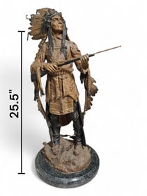 Indian Chief, Bronze Carl Kauba (1865-1922) Austrian