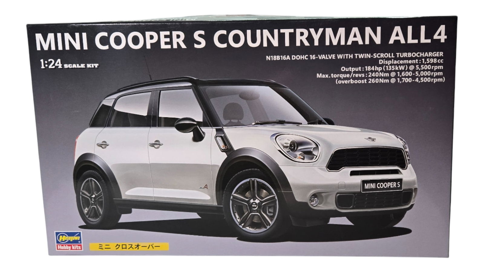 Mini Cooper S Countryman All 4 - 1:24 Scale Kit - Hasegawa Hobby Kit: Mini Cooper S Countryman All 4 - 1:24 Scale Kit Hasegawa Hobby Kit Opened Box Model. Parts bag sealed. Model CD-21 #24121 Mini Cooper N18b16A DOHC 16-Valve with Twin-Scroll Turbocharger