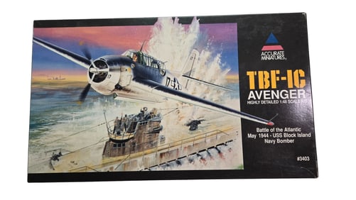 Accurate Miniatures TBF-1C Avenger Navy Bomber Highly Detailed 1:48 Scale Kit #3403