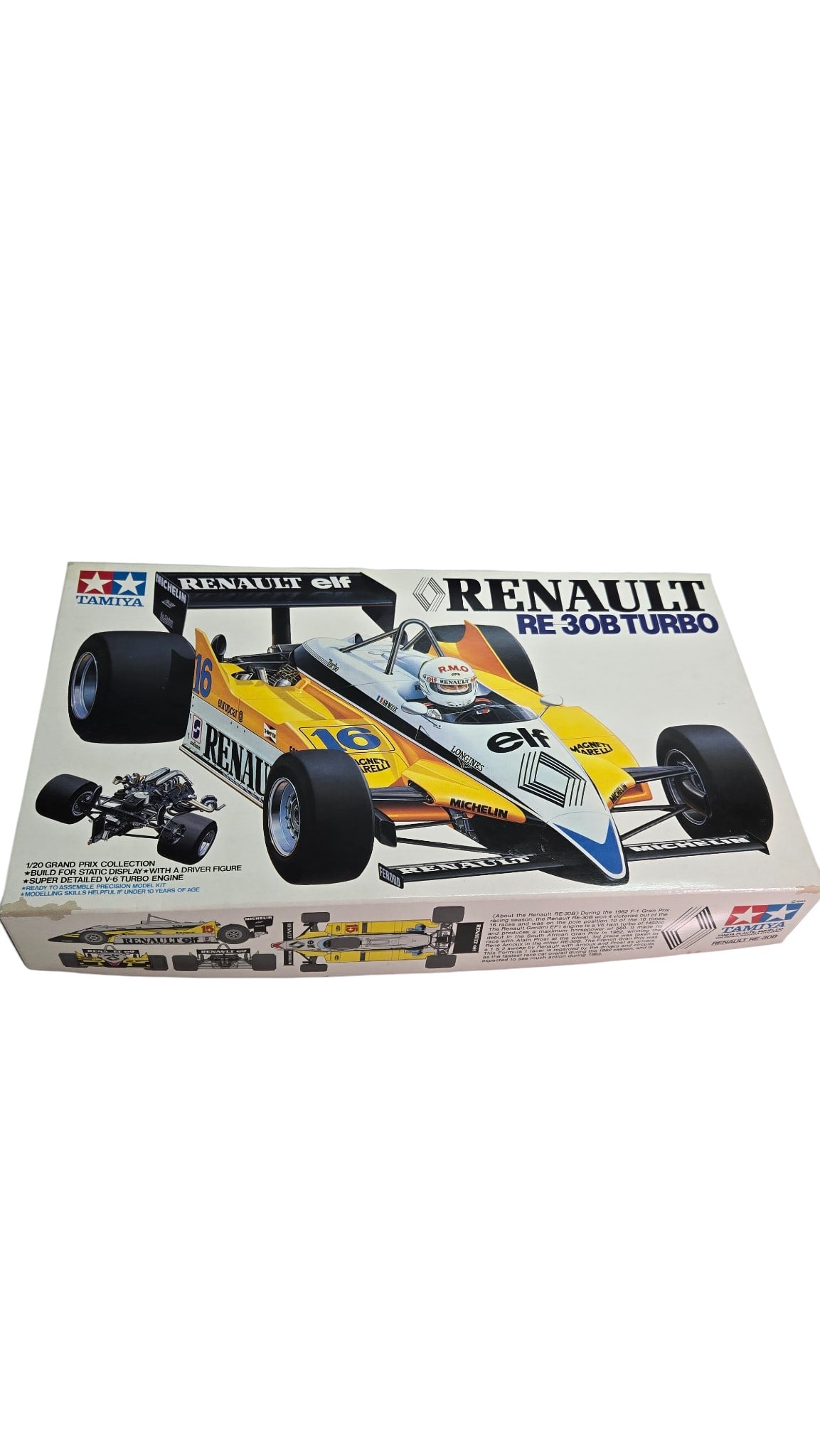 Tamiya Renault RE 30B Turbo 1:20 Scale Grand Prix Collection Model Car: Tamiya Renault RE 30B Turbo Model Car 1:20 Scale Grand Prix Collection Model Kit No. 1/20-KIT NO 2018 Part Bags Sealed and Unsealed, instructions included