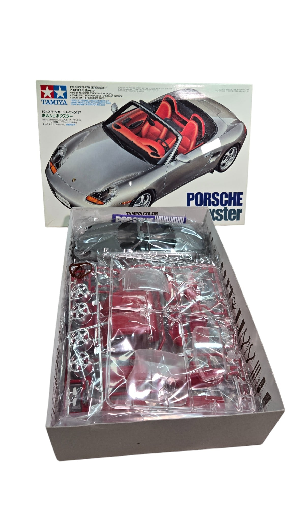 Tamiya Porsche Boxster Zenith Blue Metallic 1/24 Scale Model Kit: Tamiya Porsche Boxster Zenith Blue Metallic Model Kit 1/24 Scale Kit No 24187*1800 Made in Japan Part Bags Sealed and instructions included