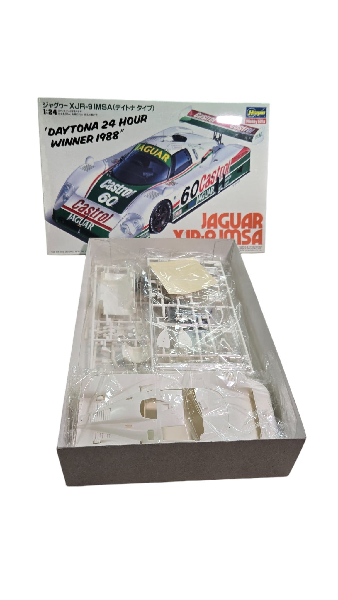 Hasegawa Jaguar XJR-9 IMSA 1:24 Scale Model Kit: Hasegawa Jaguar XJR-9 IMSA Model Kit 1:24 Scale Kit No. CC007-1200 Made in Japan Part Bags Sealed and instructions included
