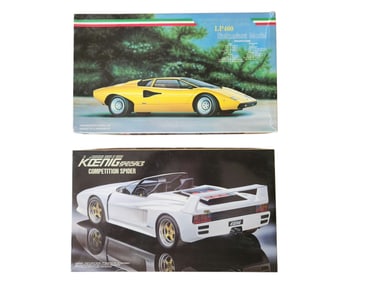 2 Model Car Kits, Countach LP 400, Koenig Specials Competition Spider