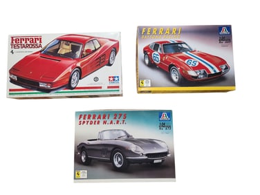 Ferrari Daytona Racing, Ferrari 275 Spyder N.A.R.T. and Ferrari Testarossa Model Car Kits