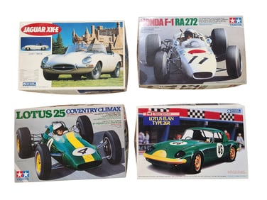 Jaguar XK-E, Honda F-1 FA272, Lotus 25 Coventry Climax and Lotus Elan Type 26R Model Kits