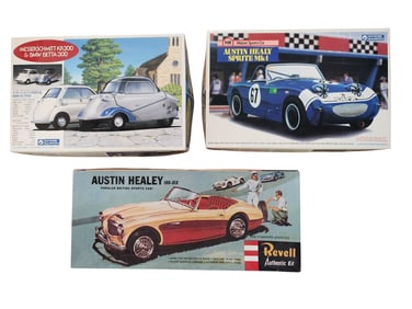 Messerschmitt KR200 and BMW Isetta 300, Austin Healy Sprite Kk-1 and Austin Healy 100-Six