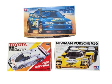 Subaru Impreza WRC '98 Safari, Toyota 88C IMSA GTP and Porsche 956 New Man Model Kits