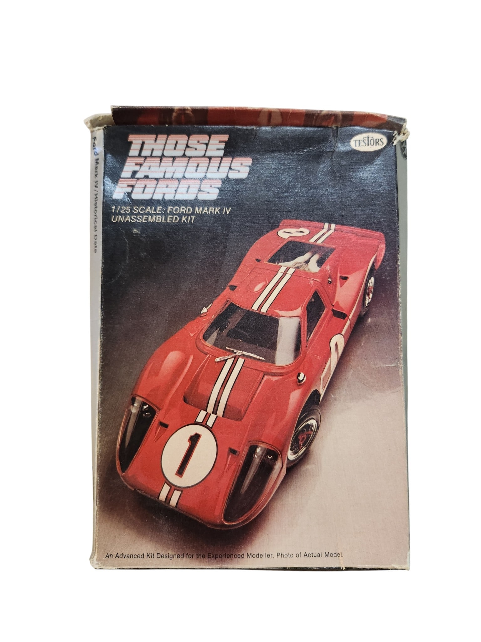 The Famous Ford Mark IV Model Car Kit: The Famous Ford Mark IV Model Car Kit Box Shows Wear 1/25 Scale