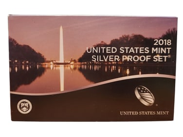 2018 Silver Proof Set 2018; 10 pcs, about 1.2 ounces of pure silver