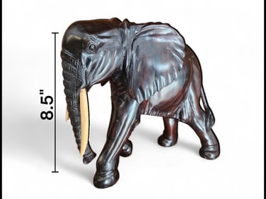 Hand Carved Ebony Wood Elephant