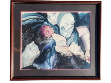 Large Framed Kathleen Carrillo Signed Watercolor Painting