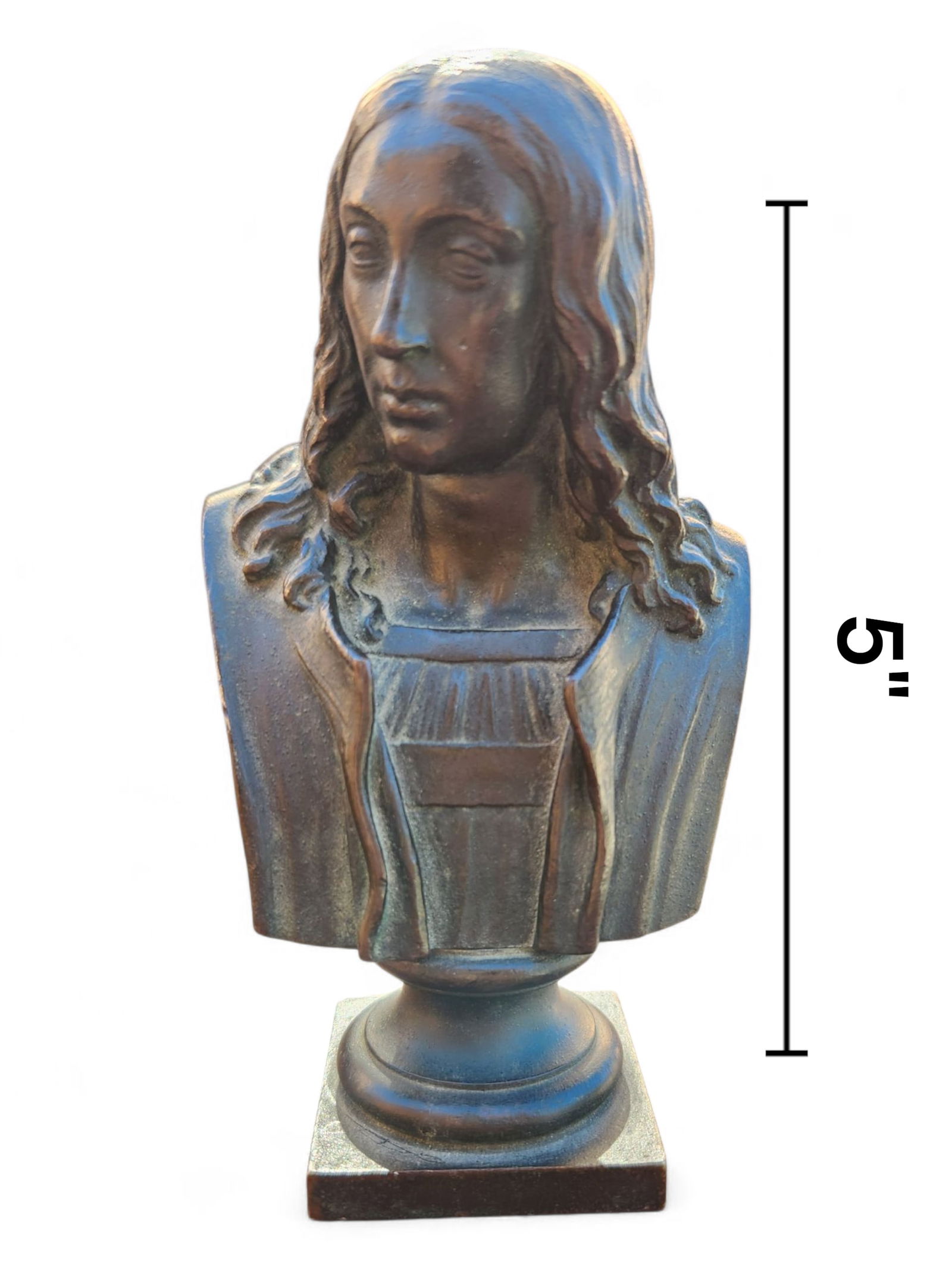 Bronze Bust of Raphael Urbino: Bronze Bust of Raphael Urbino, this was casted by a renowned French art foundry F. Barbedienne they are known for making high quality reductions from famous sculptures. Height 5" Width 2.75"