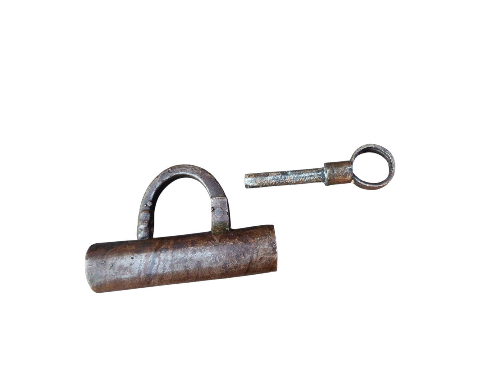 Early 19th Century Hand Forged Lock: Early 19th Century Hand Forged Lock has a screw key to open.