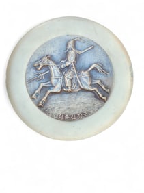 Vintage Brass Plate Showing a Korean Admiral