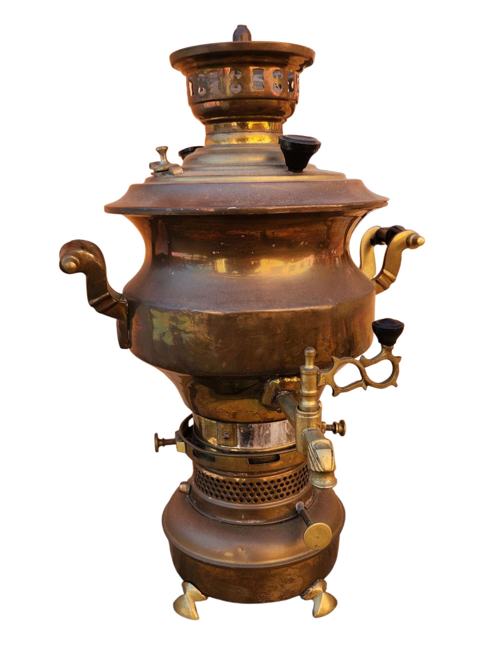 Brass & Copper Samovar Russian: Brass & Copper Samovar Russian Height 17.5" Width 10.5"
