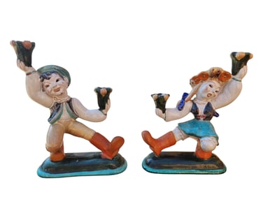 ANZENGRUBER Austrian Woman & Man Candle Holders