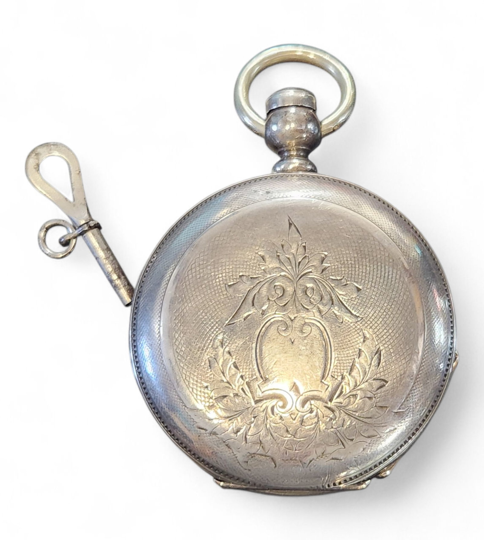 AWC Waltham Pocket Watch ~ Coin Silver ~ Running: This is a true gem! Waltham pocket watch in running condition. It does come with the original key. This is incased in a coin silver case displaying a Victorina motif. Production date 1883 11 jewel P.S