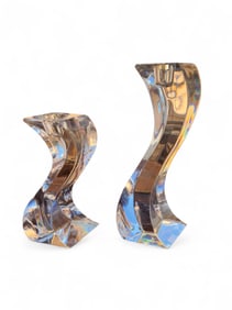 Mikasa Serpentine Set of Candle Sticks Crystal