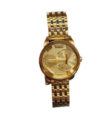 Mens Gold Diesel Mini Daddy Dual Time Watch
