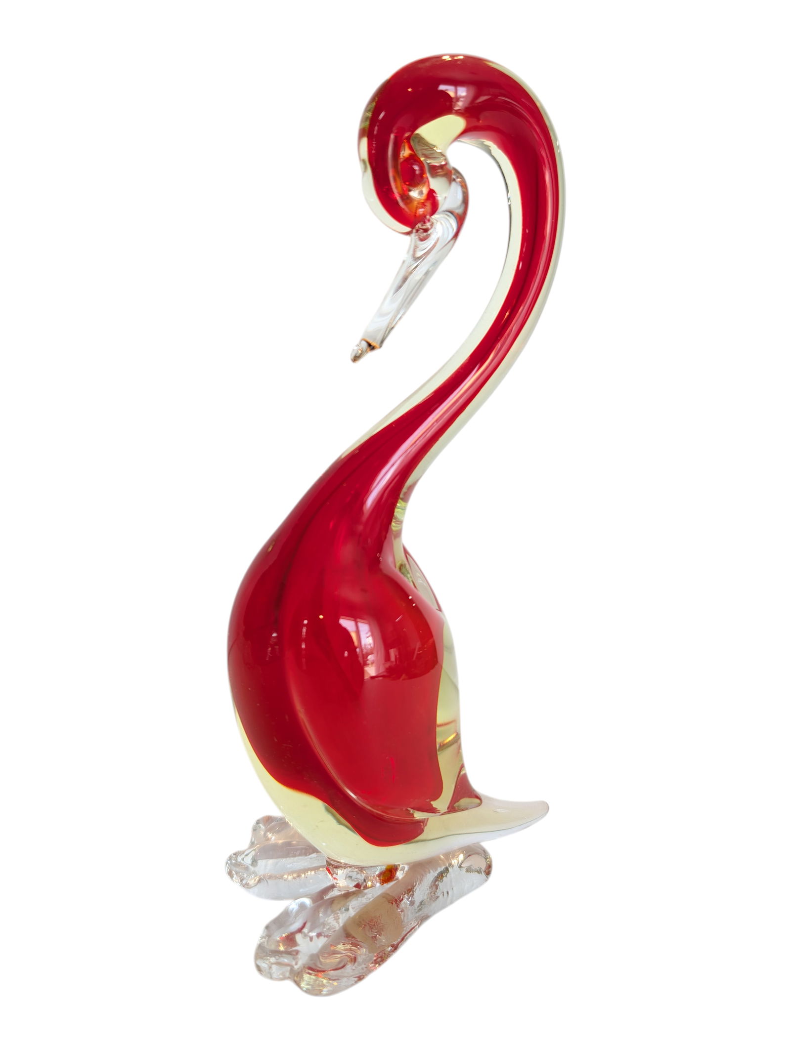 Murano Uranium Vaseline Glass Duck ~ Paperweight (1 of 7)