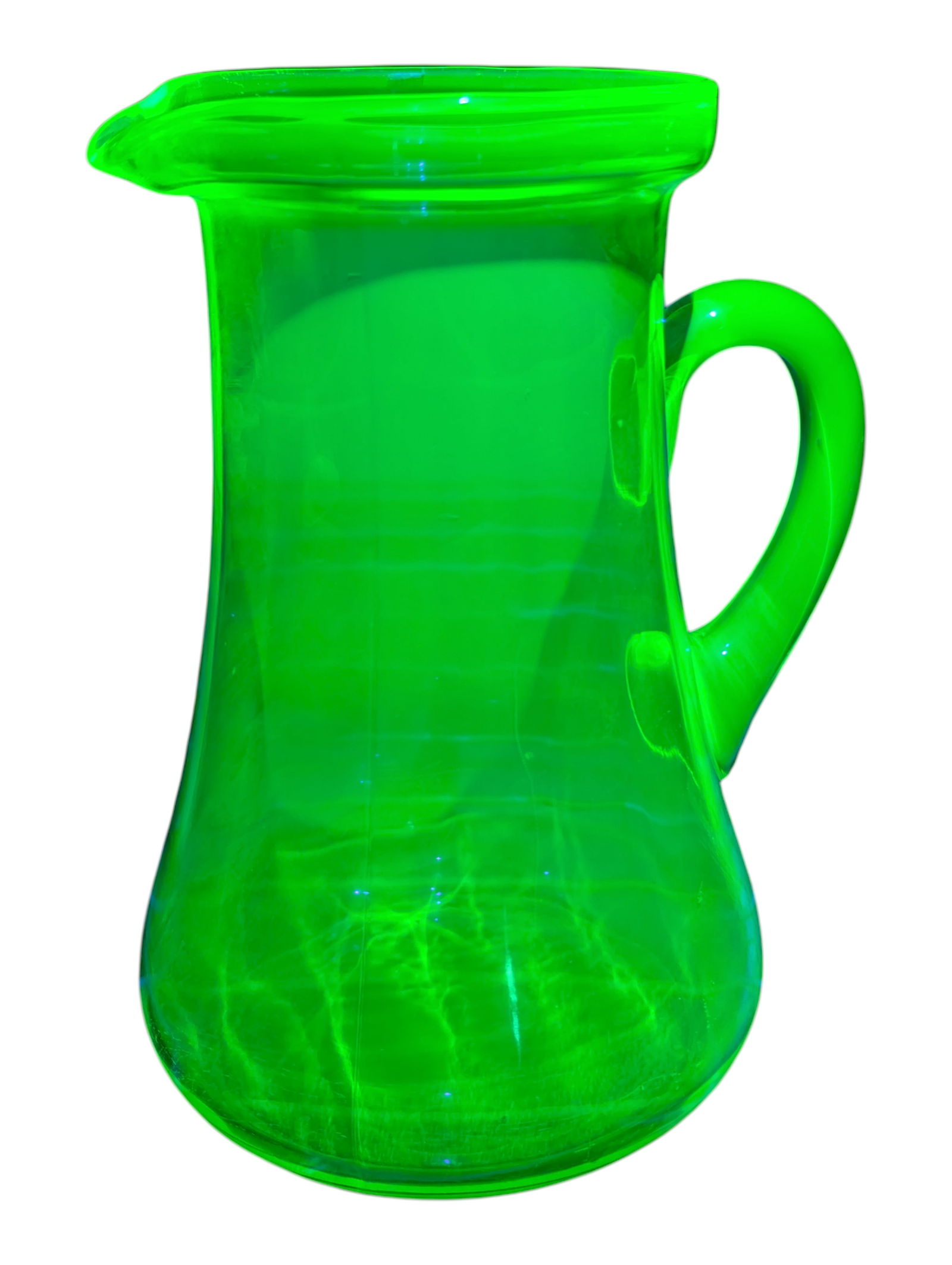 Large Uranium Glass Pitcher ~ Glows - 2