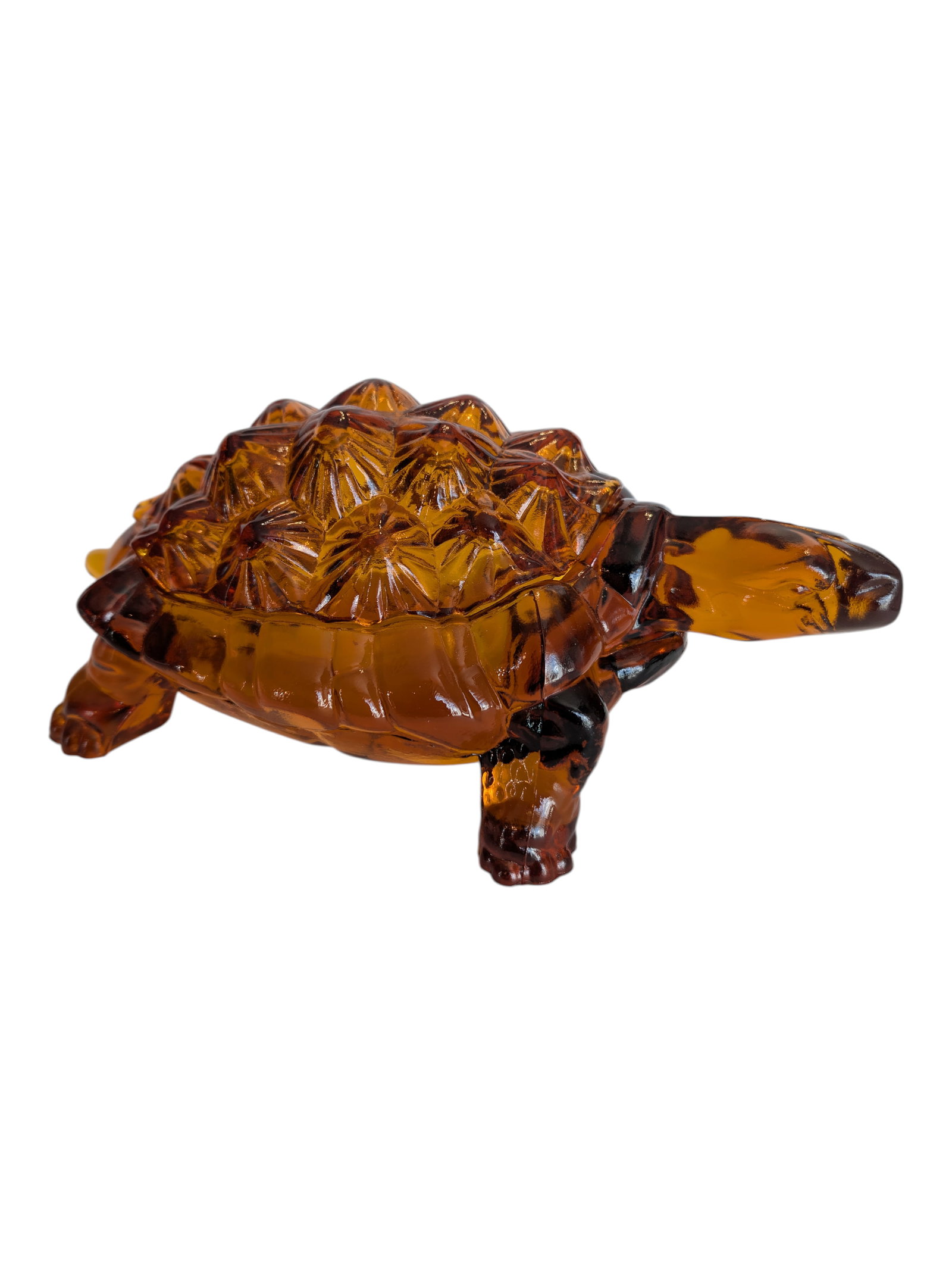 LG Wright Large Amberina Glass Knobby Turtle Candy Dish (1 of 4)