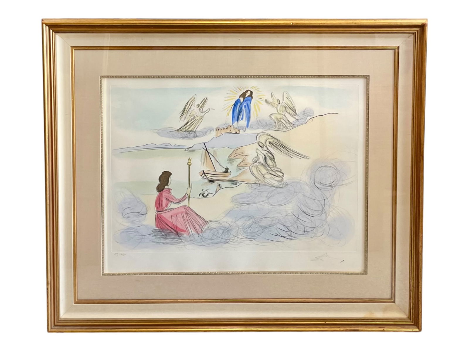 Salvador Dali Framed Print HC 72/90, Signed: Salvador Dali Framed Print HC 72/90 Hors Commerce HC limited edition print, signed and numbered. 38" x 32" framed size