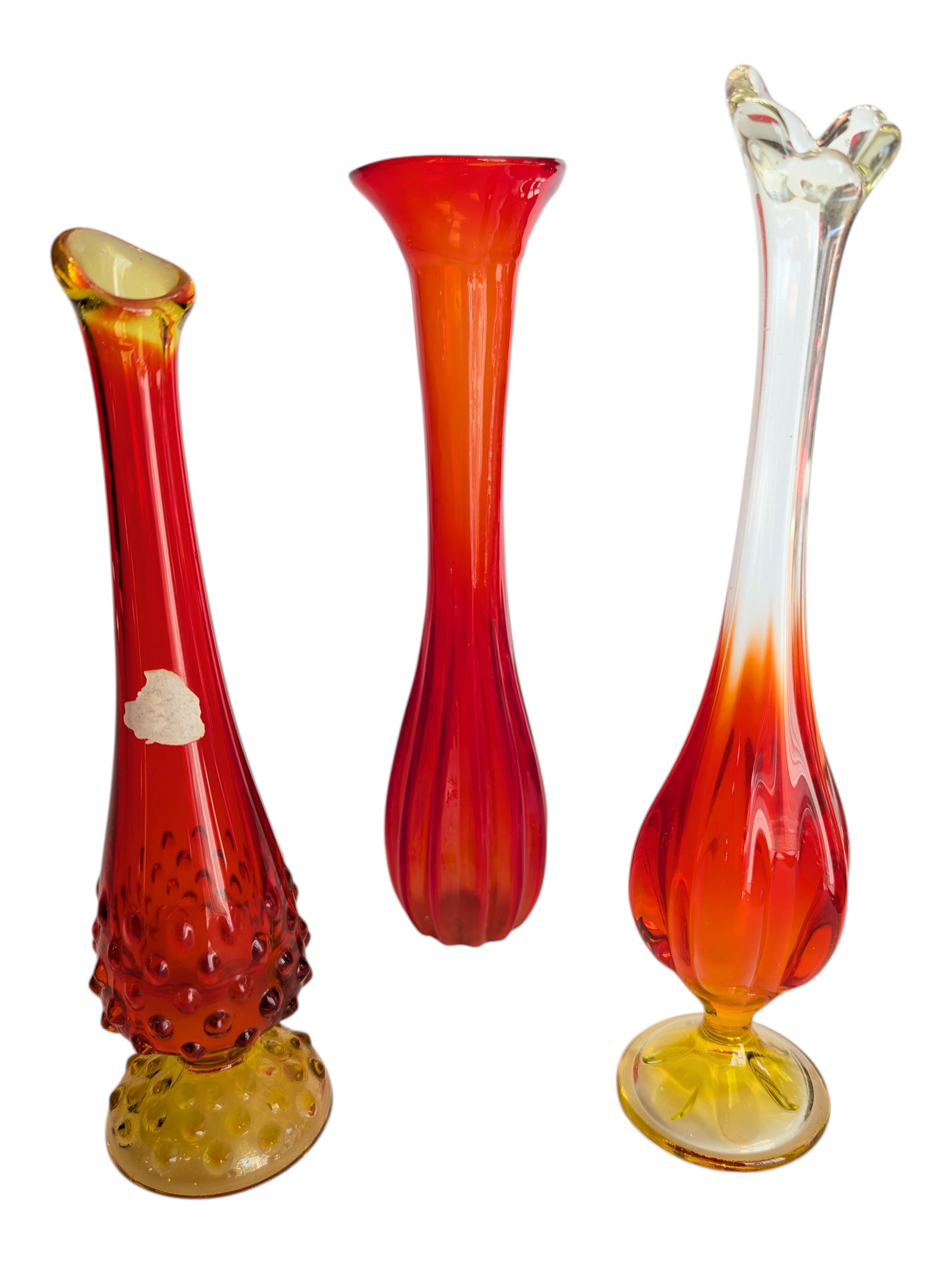 Group of Amberina Glass Vases ~ Fenton, Lefton (1 of 1)