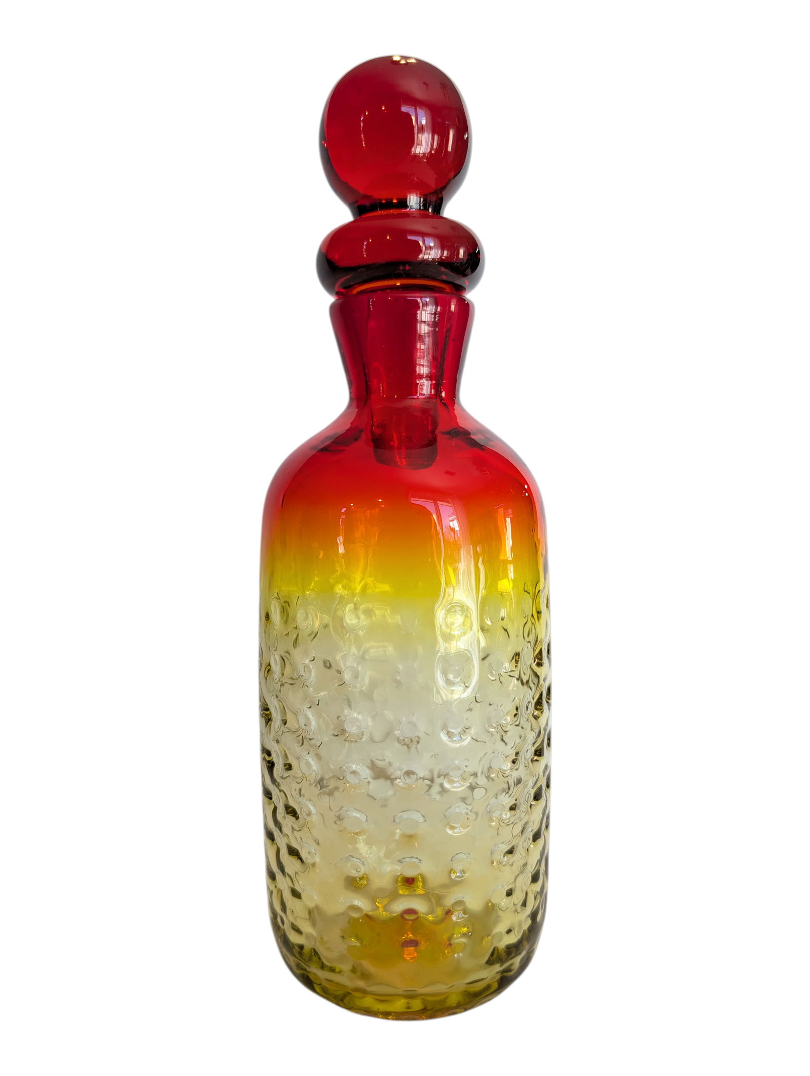 Blenko Glass Decanter Tangerine Amberina Glass (1 of 5)