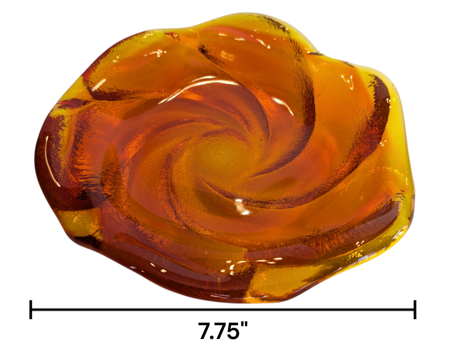 Amberina Glass Cigar Ashtray (1 of 3)