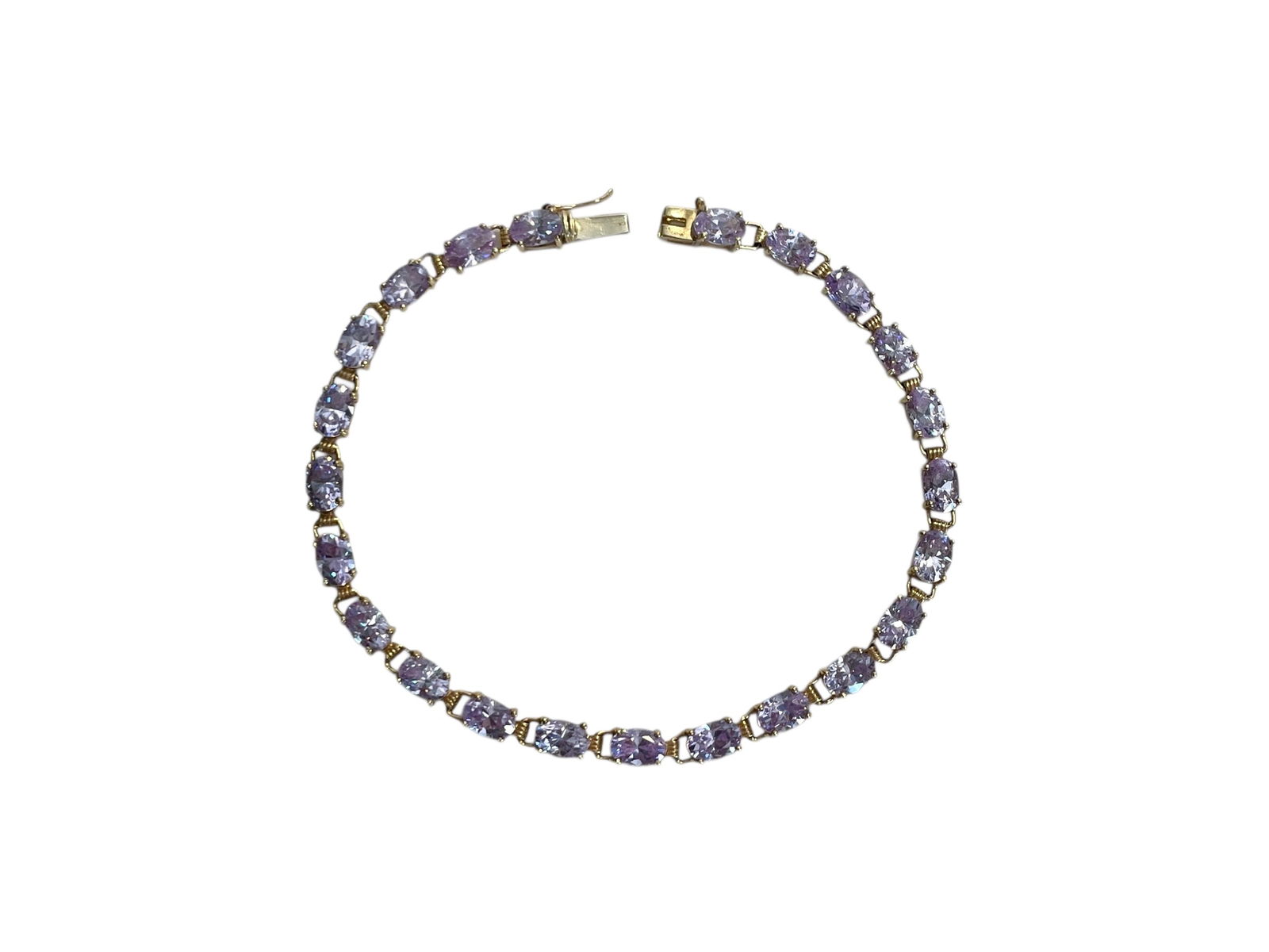 Light Purple Gemstone Bracelet, 10K Gold ~ 9.3 grams (1 of 3)