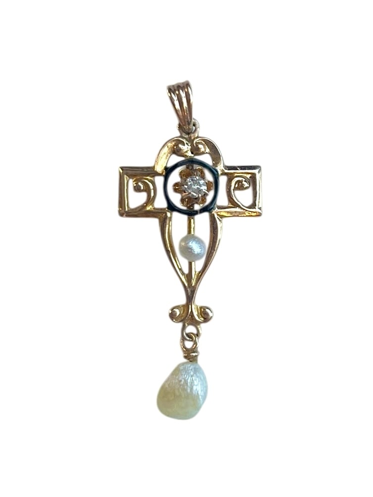 Small Vintage 10K Gold Cross Pendant ~ 0.8 grams (1 of 1)