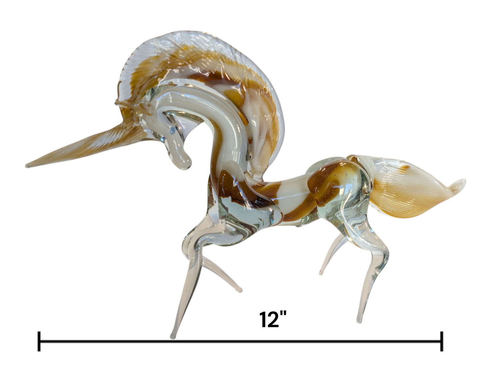 Large Handblown Murano Art Glass Unicorn Sculpture (1 of 5)