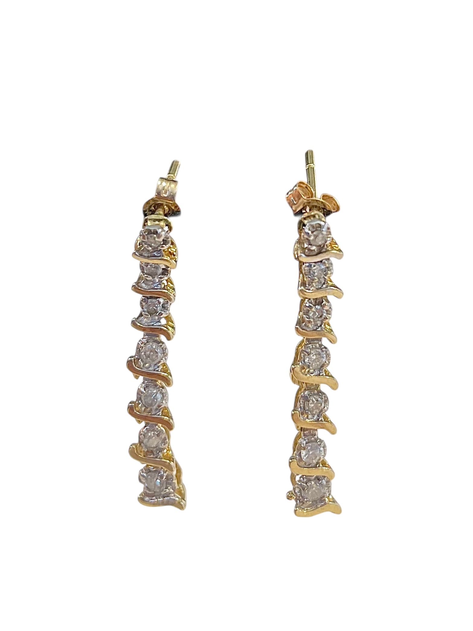 14K Gold Diamond Earrings ~ 1.7 grams (1 of 1)