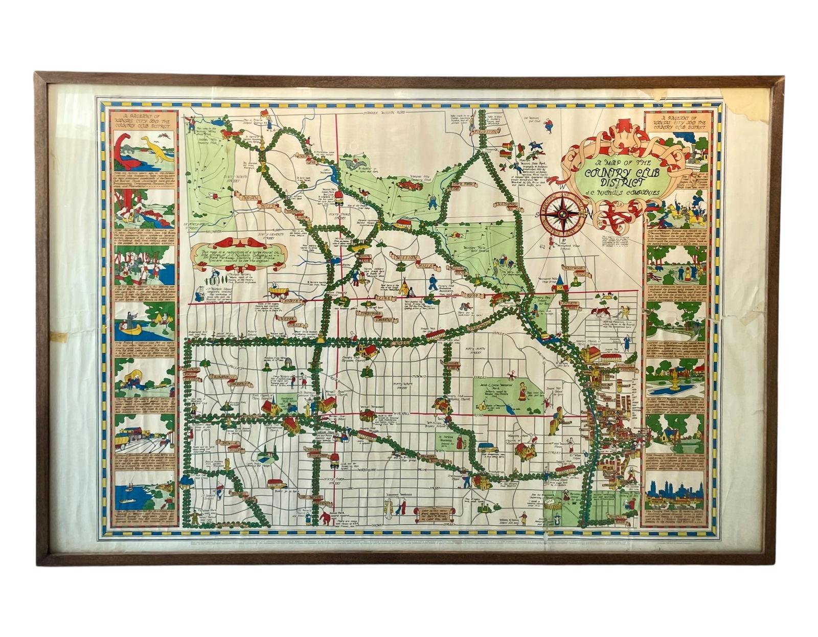 Framed Map of Kansas City Country Club District (1 of 5)