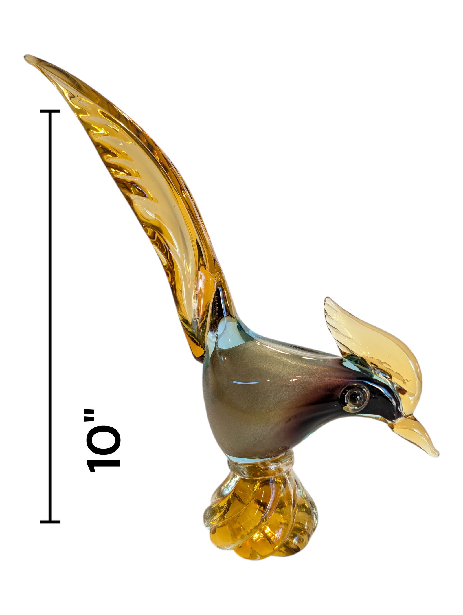 Murano Art Glass Pheasant Bird ~ Paperweight: Murano Art Glass Pheasant Bird ~ Paperweight Height 10"