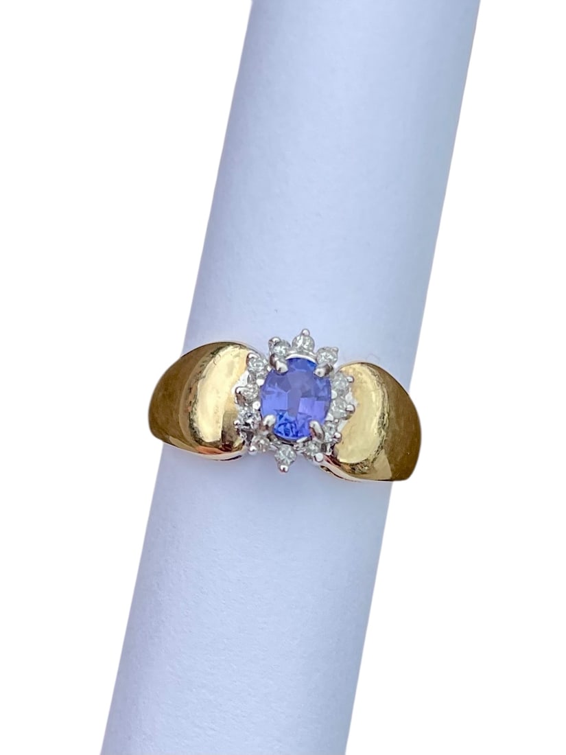 Tanzanite and Diamond Ring, 14K Gold ~ 3.0 grams (1 of 3)