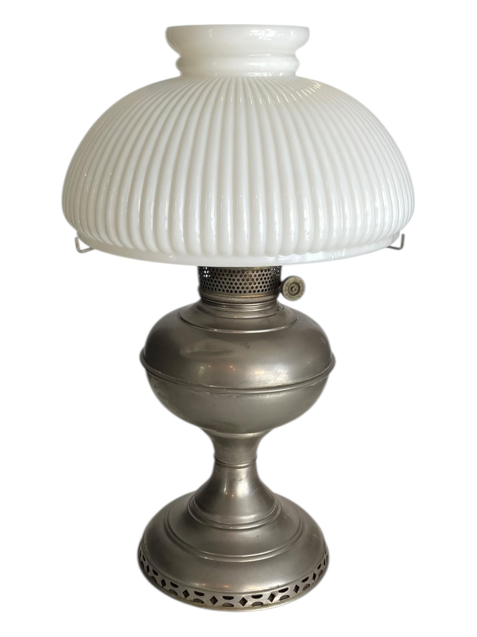 Oil Lamp with Milk Glass Shade (1 of 4)