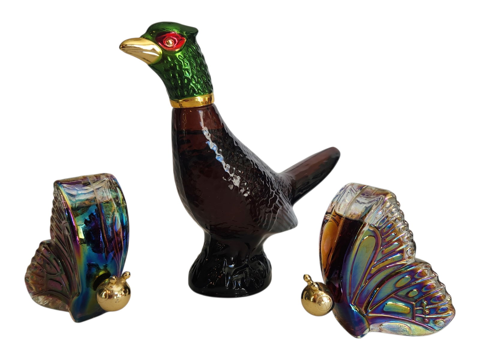Avon Pheasant Decanter & Avon Iridescent Perfume Bottles ~ (1 of 6)