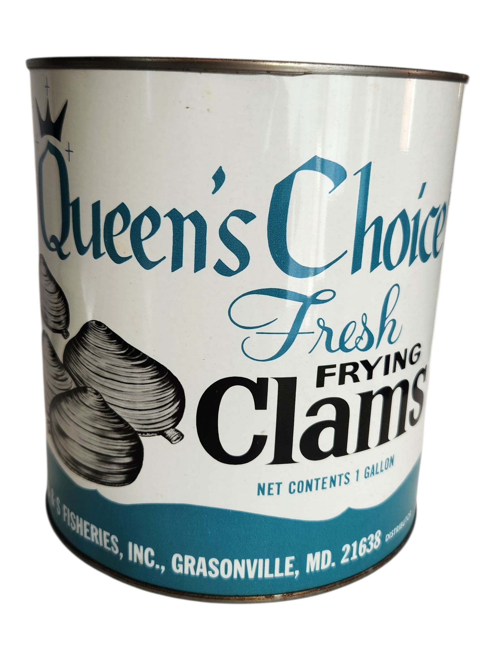 Queen's Choice Fresh Frying Oysters Advertising Tin ~ One Gallon (1 of 5)