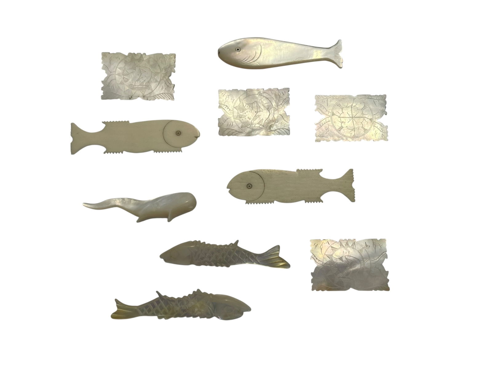 Antique Carved Mother-of-Pearl Gaming Chips (1 of 4)