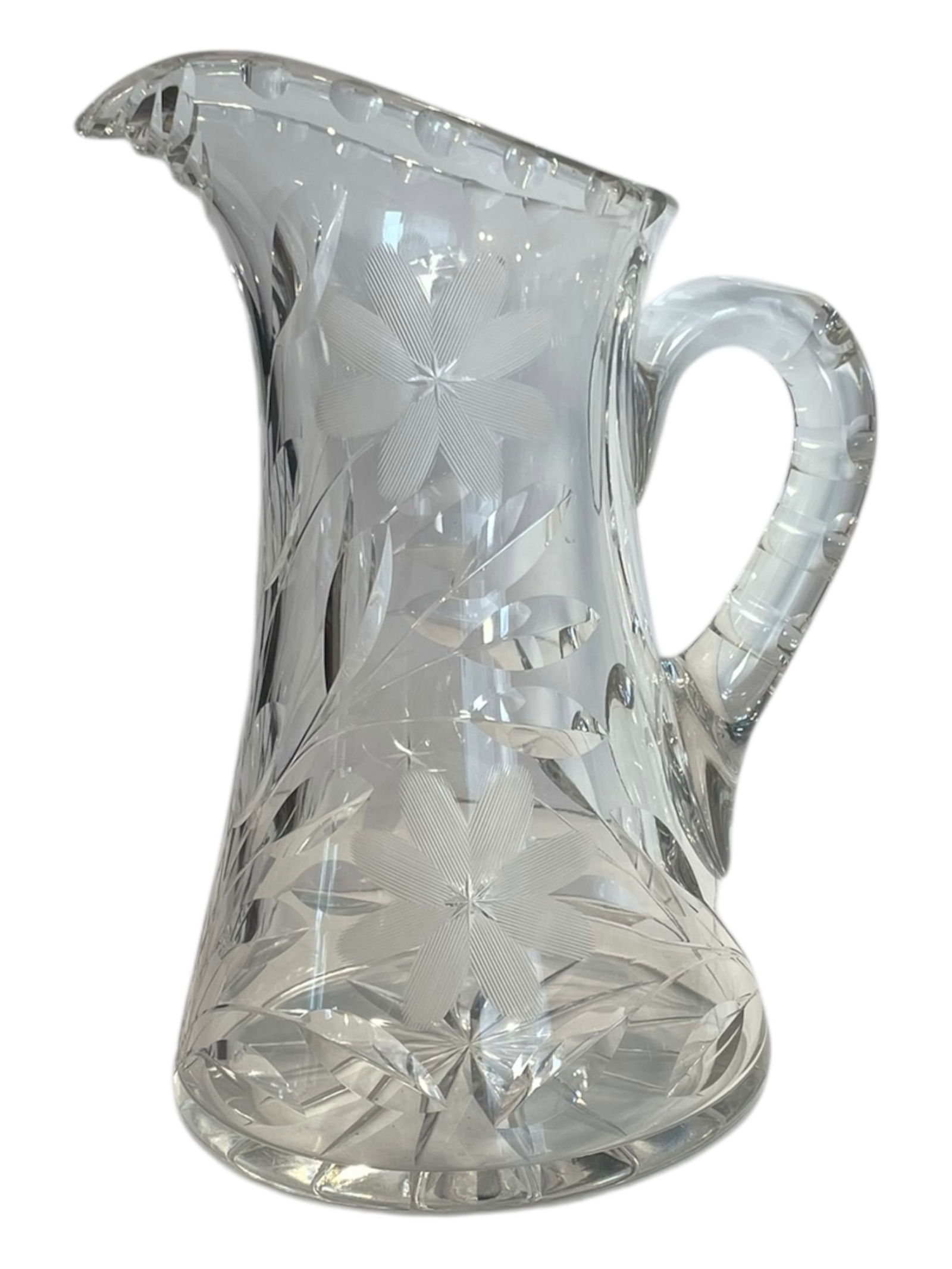 Etched Lead Crystal Pitcher (1 of 4)