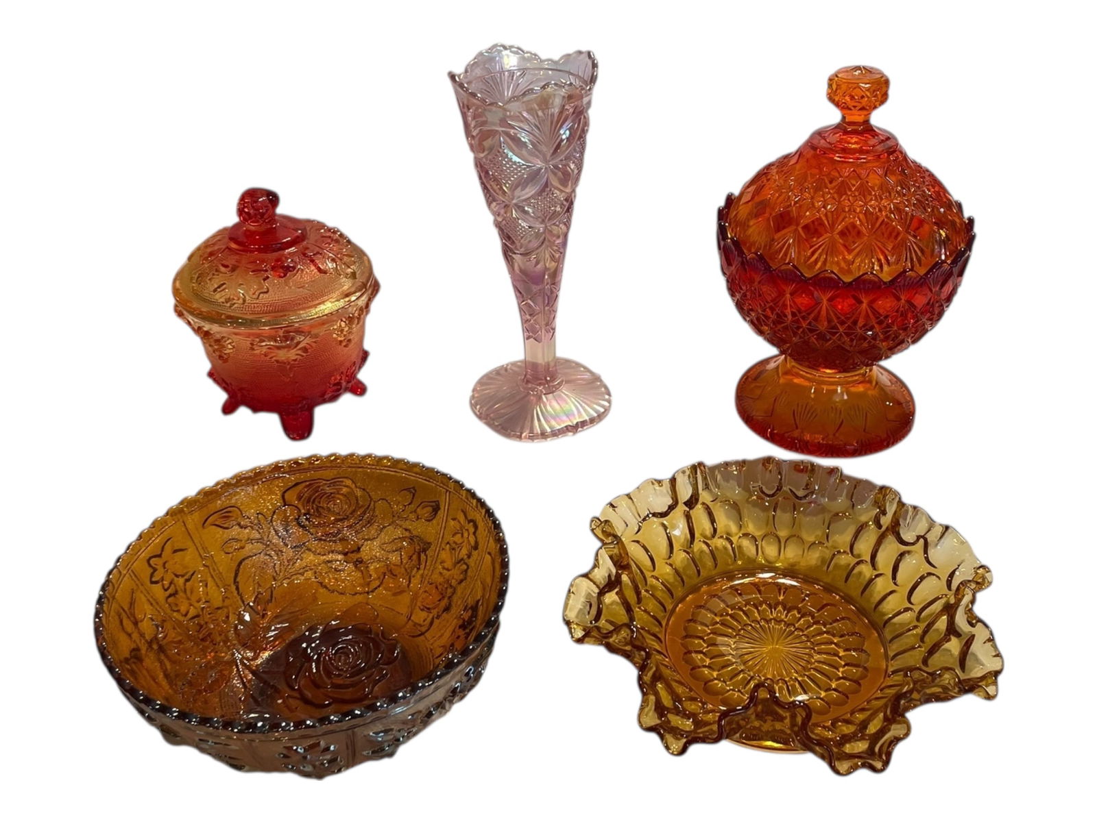 5 Pieces of Vintage Colored Glass (1 of 7)