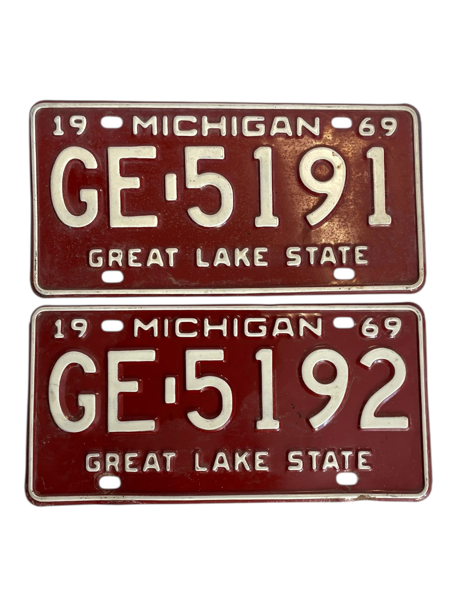 2 1969 Michigan License Plates: 2 1969 Michigan License Plates