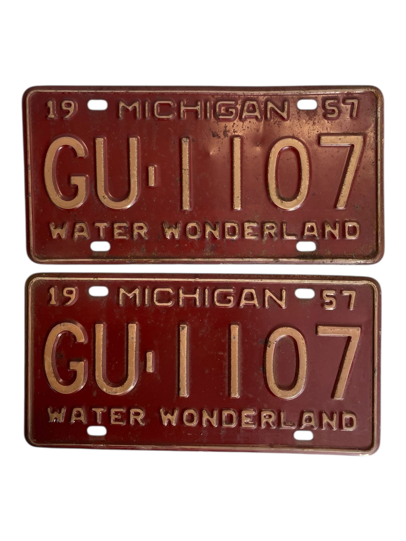 2 1957 Michigan License Plates: 2 1957 Michigan License Plates