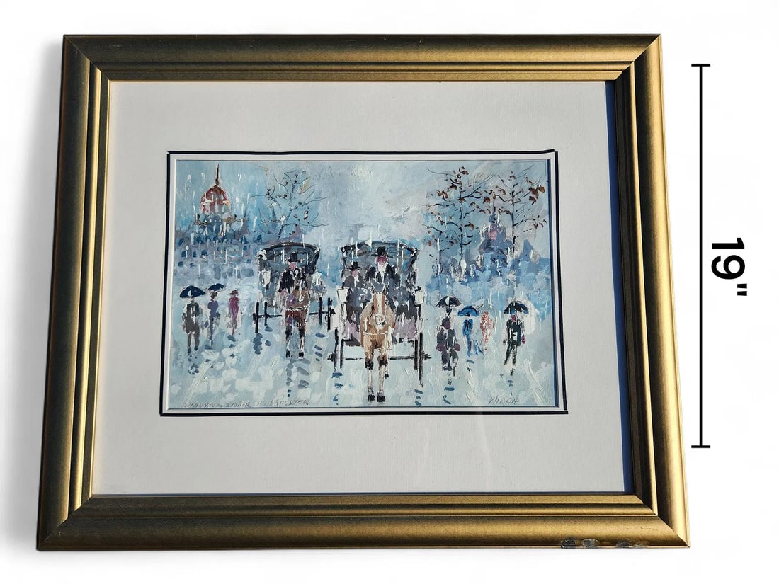 Impressionist Oil Painting Signed: Quality oil painting, signed in the bottom right by the artist and on the bottom left Signed Havy November Budapest. 19" Width 23"