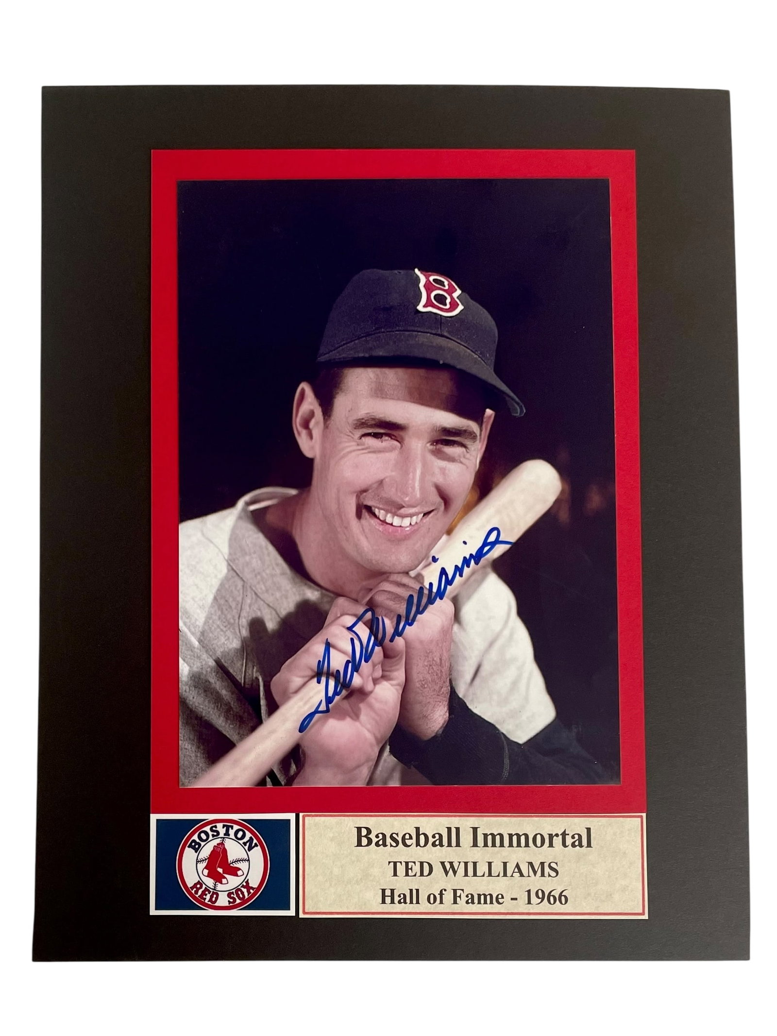 Ted Williams Signed 5x7 Matted Photo with COA (1 of 3)