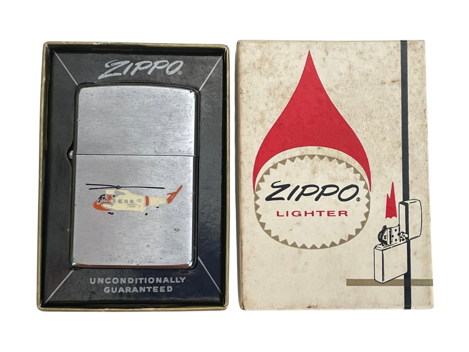 1965 Zippo Lighter with Box: Coast Guard Air Station, Salem MA (1 of 3)
