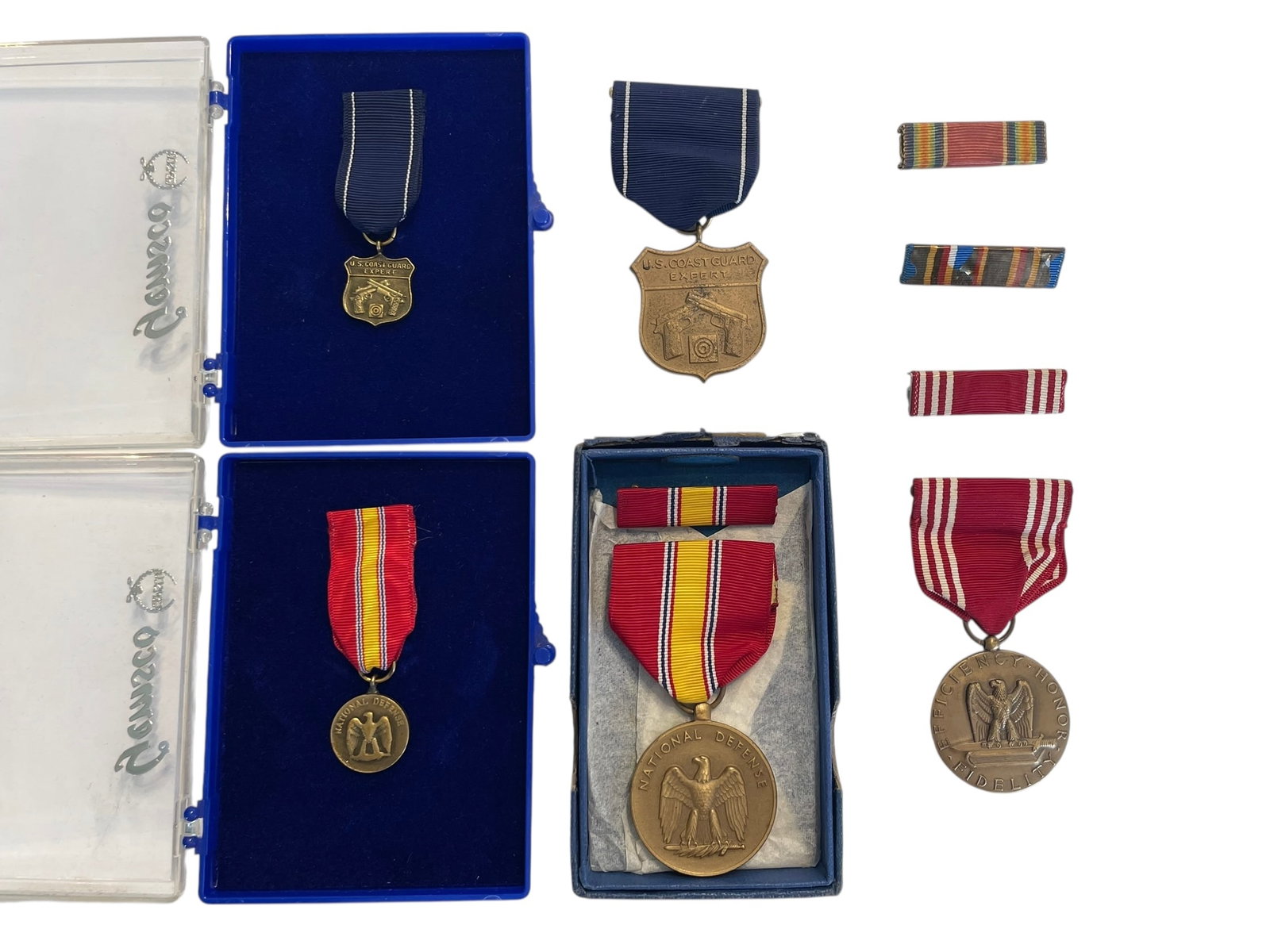 Military Medals Including National Defense, USCG Expert, Good Conduct (1 of 5)